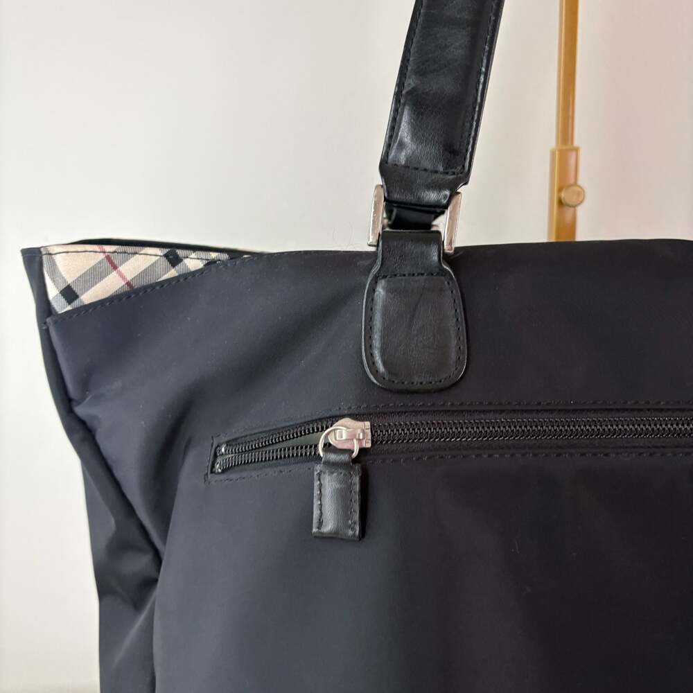 Burberry Nylon Tote Bag with Nova Check Trim - Picture 11 of 15